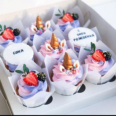 Капкейки "Единорожки" купить - прокопьевск.сладкоежкин.рф