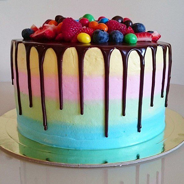 Торт с глазурью "Радуга" купить - прокопьевск.сладкоежкин.рф
